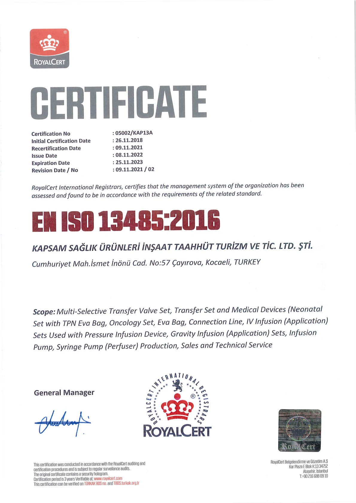 Quality Certificates | Kapsam Health